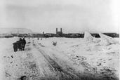 Pont de glace entre Saint-Lambert et Montréal, vers 1870