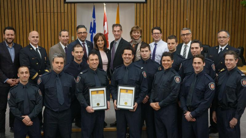 Pompiers honorés Côte St-Luc 