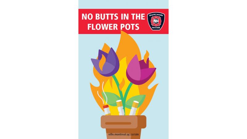 No butts in the flower pots!