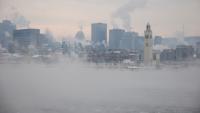 La ville de Montréal lors d'une journée de froid intense.