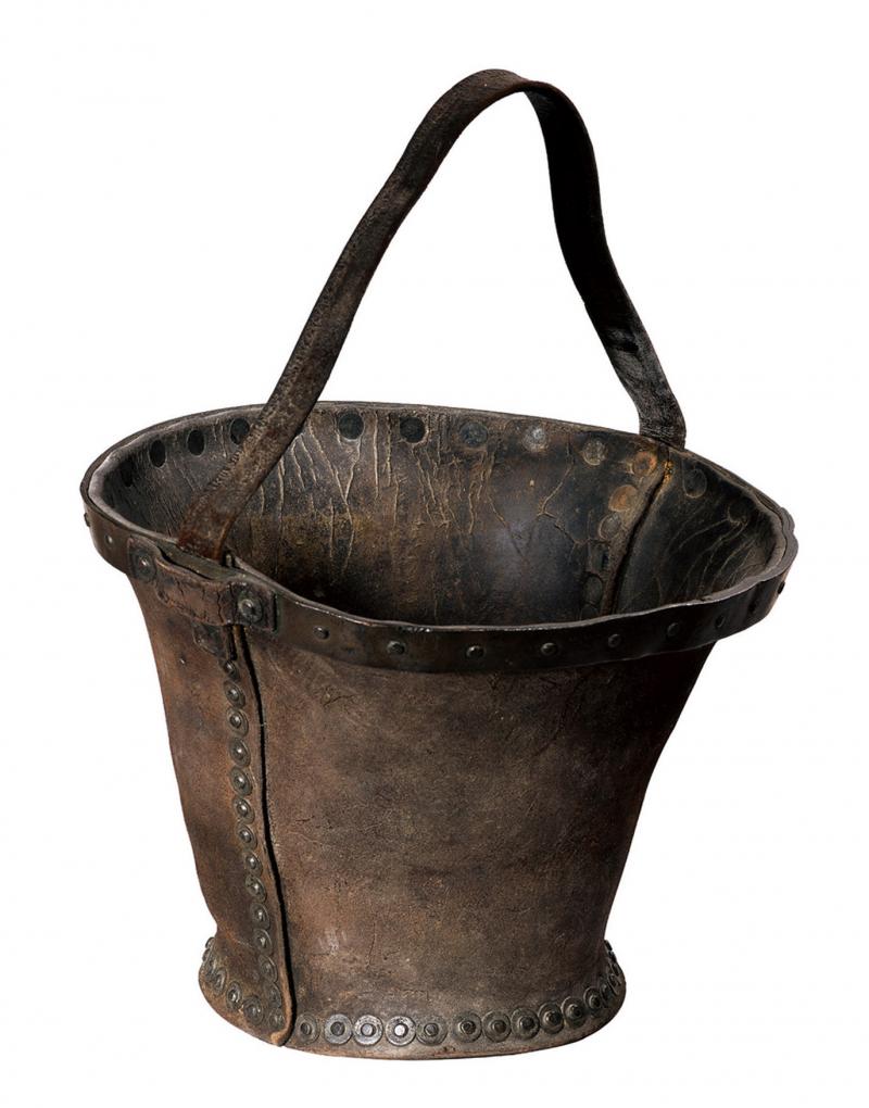 Riveted leather bucket, 16th century
