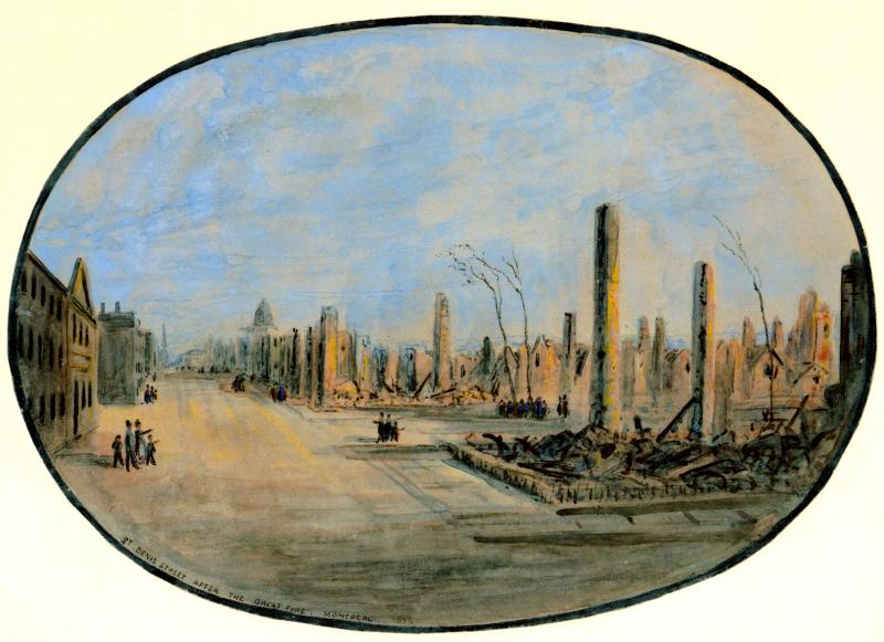 Rue St-Denis after the Great Fire of 1852