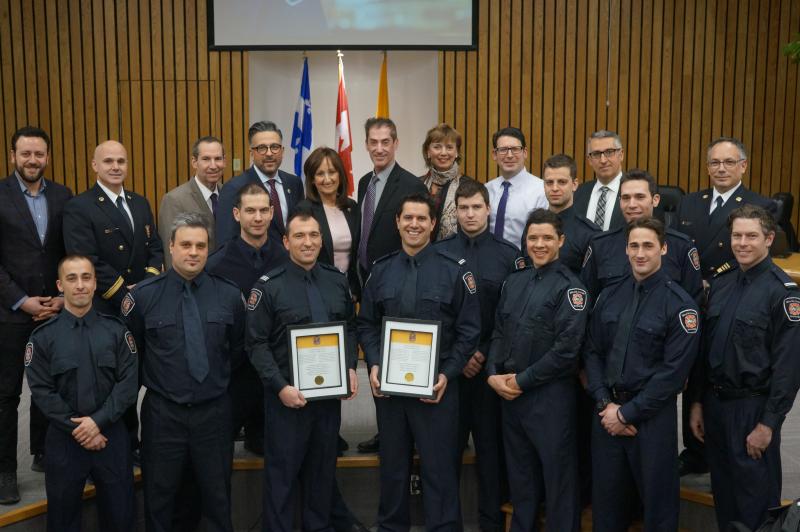 Pompiers honorés Côte St-Luc 
