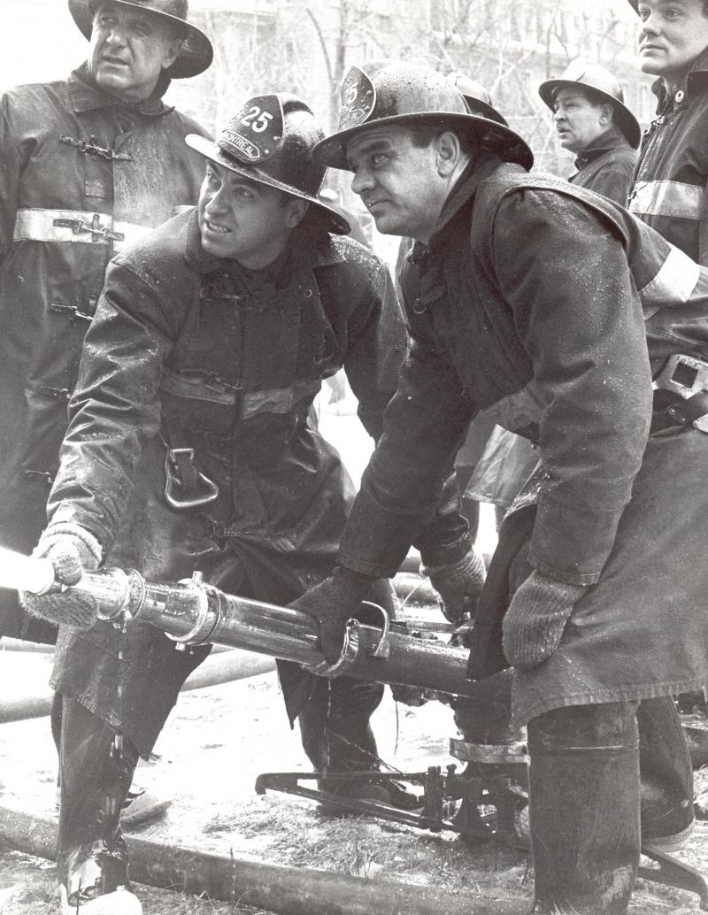 Firefighters at station 25 in 1969