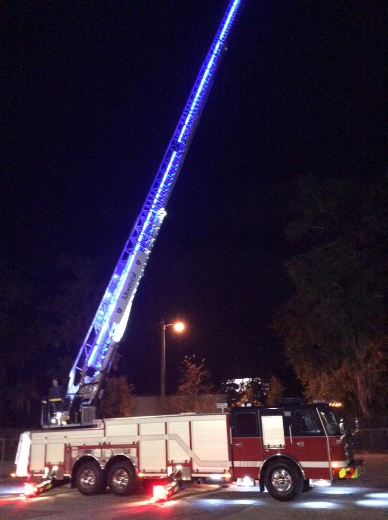 New 137-foot ladder truck.