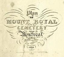 Signature graphique de James Charles Sidney et de son associé J. Neff, qui se lit Sidney and Neff, incluse dans le titre Plan of Mount Royal cemetery near Montreal laid out by Sidney and Neff civil engineers Philadelphia 1852.